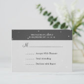 Elegant Wedding RSVP Sparging Chain Black Kaartje (Staand voorkant)