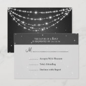 Elegant Wedding RSVP Sparging Chain Black Kaartje (Voorkant / Achterkant)