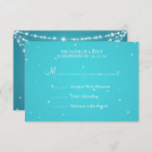 Elegant Wedding RSVP Sparging Chain Blue (Voorkant / Achterkant)