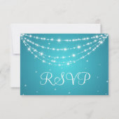 Elegant Wedding RSVP Sparging Chain Blue Kaartje (Achterkant)