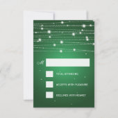 Elegant Wedding RSVP Sparging Lines Emerald Green (Voorkant)