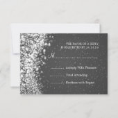 Elegant Wedding RSVP Sparging Wave Black (Voorkant)