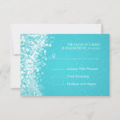 Elegant Wedding RSVP Sparging Wave Blue (Voorkant)