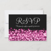 Elegant Wedding RSVP Sparkles Pink Kaartje (Achterkant)