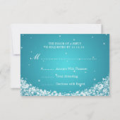 Elegant Wedding RSVP Star Sparkle Blue (Voorkant)