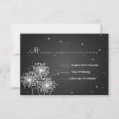 Elegant Wedding RSVP Summer Sparkle Black (Voorkant)