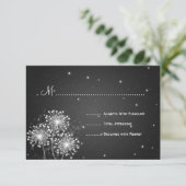 Elegant Wedding RSVP Summer Sparkle Black (Staand voorkant)
