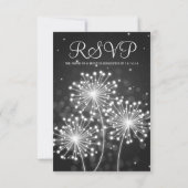 Elegant Wedding RSVP Summer Sparkle Black Kaartje (Achterkant)