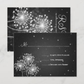 Elegant Wedding RSVP Summer Sparkle Black Kaartje (Voorkant / Achterkant)