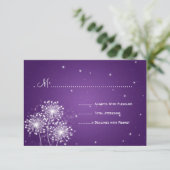 Elegant Wedding RSVP Summer Sparkle Paars (Staand voorkant)
