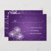 Elegant Wedding RSVP Summer Sparkle Paars (Voorkant / Achterkant)