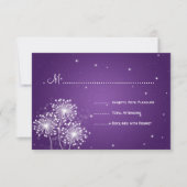 Elegant Wedding RSVP Summer Sparkle Paars Kaartje (Voorkant)
