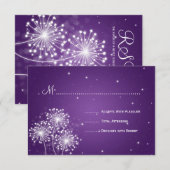 Elegant Wedding RSVP Summer Sparkle Paars Kaartje (Voorkant / Achterkant)