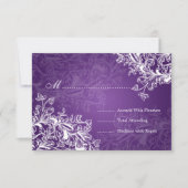 Elegant Wedding RSVP  Swirls Paars Kaartje (Voorkant)