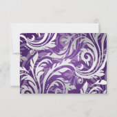 Elegant Wedding RSVP Swirly Flourish Paars (Achterkant)