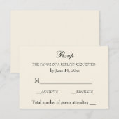 Elegant Wedding RSVP Verfijnd crème (Voorkant / Achterkant)