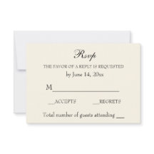  Elegant Wedding RSVP Verfijnd crème