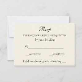 Elegant Wedding RSVP Verfijnd crème Kaartje