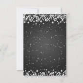 Elegant Wedding RSVP Winter Sparkle Black Kaartje (Achterkant)