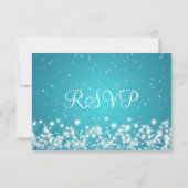 Elegant Wedding RSVP Winter Sparkle Blue (Achterkant)