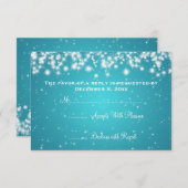 Elegant Wedding RSVP Winter Sparkle Blue (Voorkant / Achterkant)