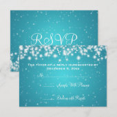 Elegant Wedding RSVP Winter Sparkle Blue Kaartje (Voorkant / Achterkant)