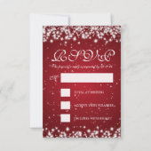 Elegant Wedding RSVP Winter Sparkle Red Kaartje (Voorkant)