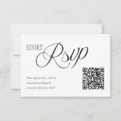 Elegant Wedding RSVP with QR code Card Kaartje (Voorkant)