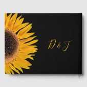 Elegant Wedding Rustic Yellow Black Sunflower Gastenboek (Achterkant)