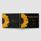 Elegant Wedding Rustic Yellow Black Sunflower Gastenboek (Volledig)