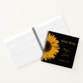 Elegant Wedding Rustic Yellow Black Sunflower Notitieboek (Binnen)