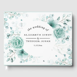 Elegant Wedding sage greens Floral Gastenboek