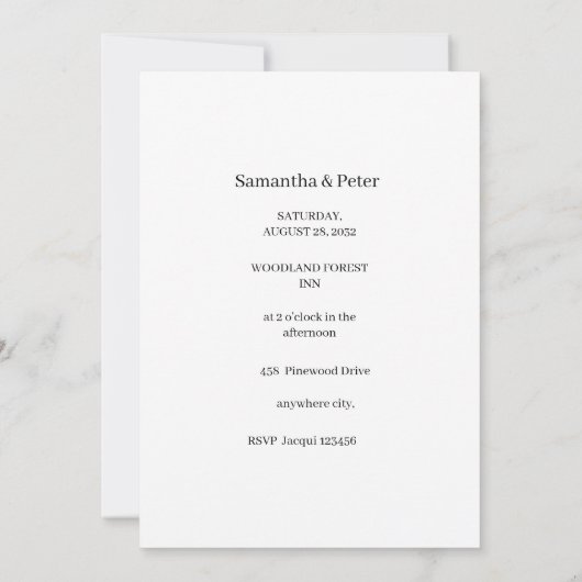 Elegant Wedding Save The Date (Achterkant)