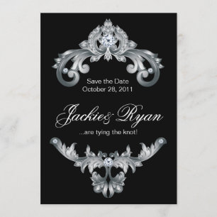 Elegant Wedding Save the Date Black White