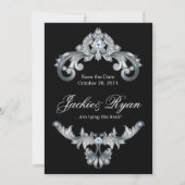 Elegant Wedding Save the Date Black White (Voorkant)