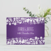 Elegant Wedding Save the Date Dotted Paars (Staand voorkant)