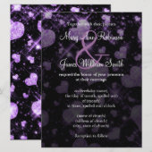 Elegant Wedding Save the Date Glitter Heart Paars Kaart (Voorkant / Achterkant)