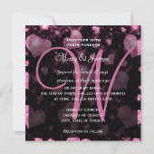 Elegant Wedding Save the Date Glitter Heart Pink (Achterkant)