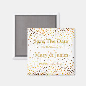 Elegant Wedding Save the Date Gold Glitter Sparkle Magneet (Voorkant / Achterkant)