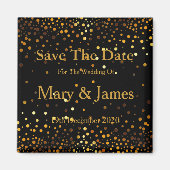 Elegant Wedding Save the Date Gold Glitter Sparkle Magneet (Voorkant)