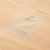 Elegant Wedding Save the Date Gold Text Frosted Acryl Uitnodigingen (Laagn)