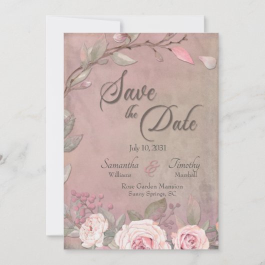 Elegant Wedding Save the Date Invitation (Voorkant)