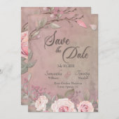 Elegant Wedding Save the Date Invitation (Voorkant / Achterkant)