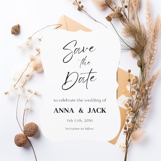 Elegant Wedding Save the Date Invitation Kaart