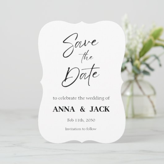 Elegant Wedding Save the Date Invitation Kaart (Staand voorkant)
