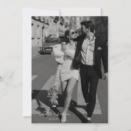 Elegant Wedding Save the Date Invitation Kaart (Achterkant)