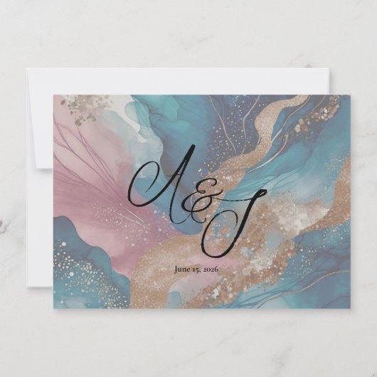 Elegant Wedding Save the Date Kaart (Achterkant)