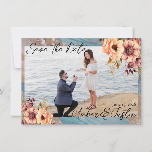 Elegant Wedding Save the Date Kaart (Voorkant)