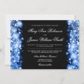 Elegant Wedding Save the Date Lights Blue Kaart (Voorkant)