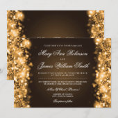 Elegant Wedding Save the Date Lights Gold (Voorkant / Achterkant)